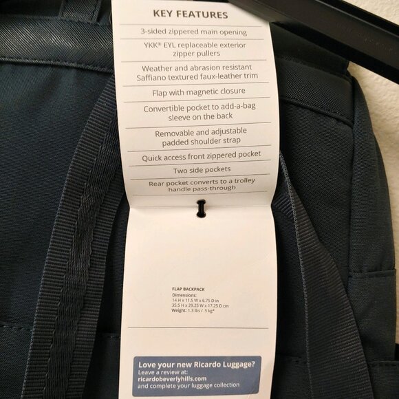 Ricardo Beverly Hills Beachwood Weather-Resistant Flap Backpack - Picture 4 of 10